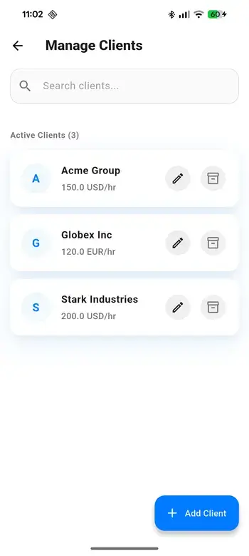 Organize clients & custom rates